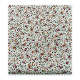 Retal 0,70 m Popelín Mini Flor Mostaza y Buganvilla Fondo Rústico – Tela Algodón Floral