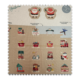 Panel Calendario de Adviento Santa – Tela Navideña para Confección y Manualidades