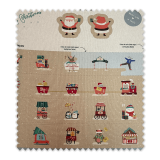 Panel Calendario de Adviento Santa – Tela Navideña para Confección y Manualidades