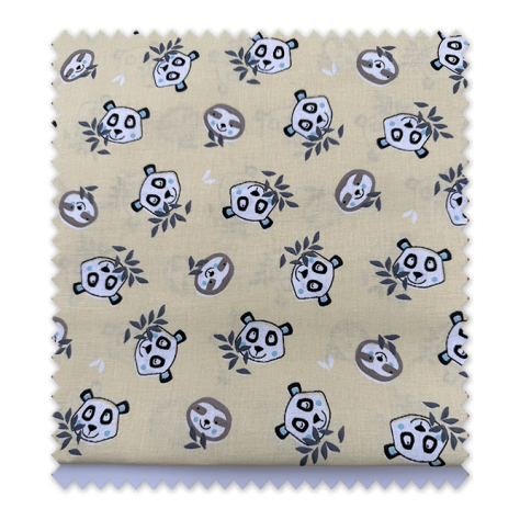 Retal algodón 100% oso panda amarillo bebé infantil