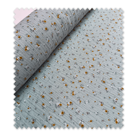 Comprar Tela Doble Gasa Flores Fondo Verde Menta Comprar Tela Doble Gasa Flores Fondo Verde Menta