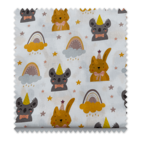 Popelín Animales Fiesta y Arcoíris para los diseños más divertidos.