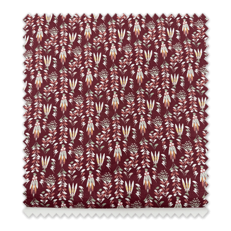 Comprar telas  Algodón 100% Flores Étnicas Fondo Granate