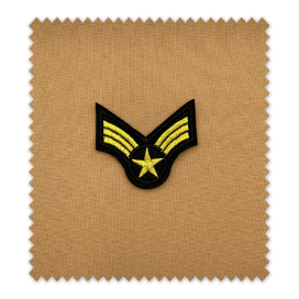 Parche galones militares army bordado verde caqui y dorado