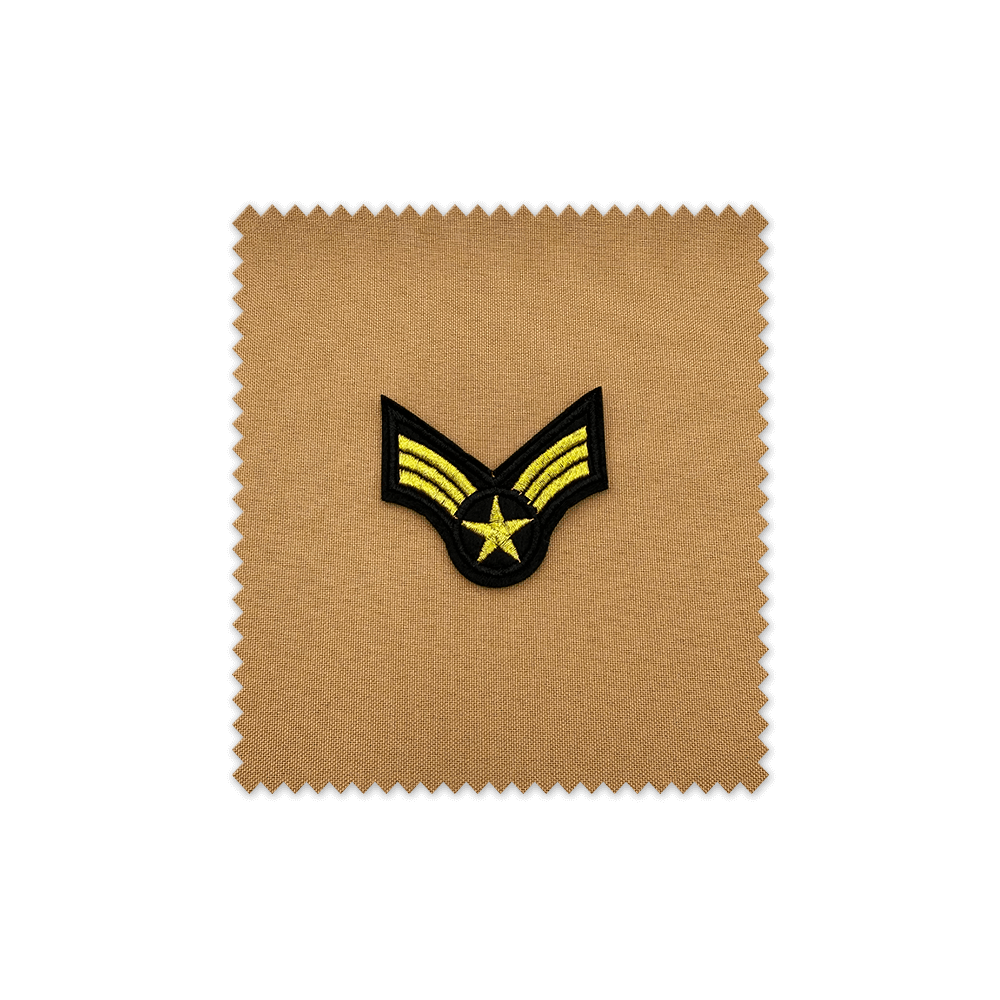 Parche galones militares army bordado verde caqui y dorado