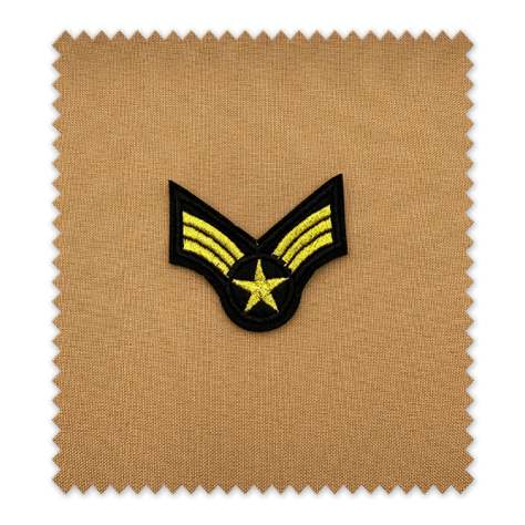 Parche galones militares army bordado verde caqui y dorado