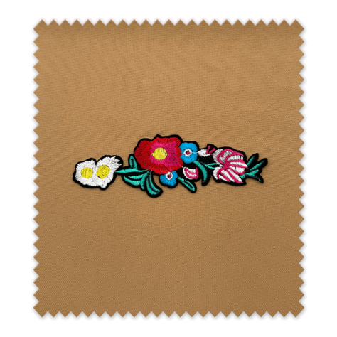 Aplique floral termoadhesivo con flores de colores