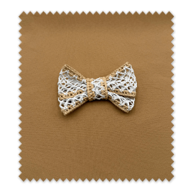 Lazo rústico blanco y camel para manualidades, decoración y proyectos DIY