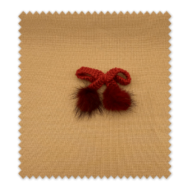 Lazo de lana rojo con pompones decorativos para costura, decoración y manualidades