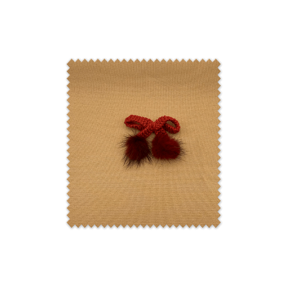 Lazo de lana rojo con pompones decorativos para costura, decoración y manualidades