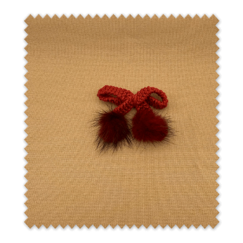 Lazo de lana rojo con pompones decorativos para costura, decoración y manualidades