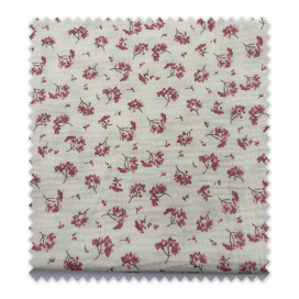 retal doble gasa algodón 100% flores empolvadas fondo crudo