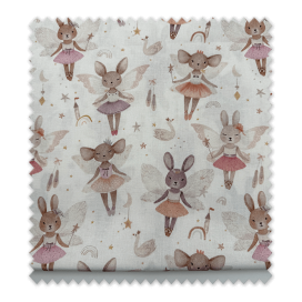 retal algodón ratitas hadas rosa empolvado infantil