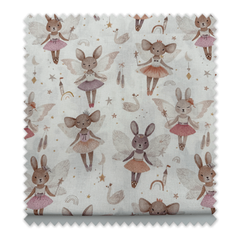 retal algodón ratitas hadas rosa empolvado infantil