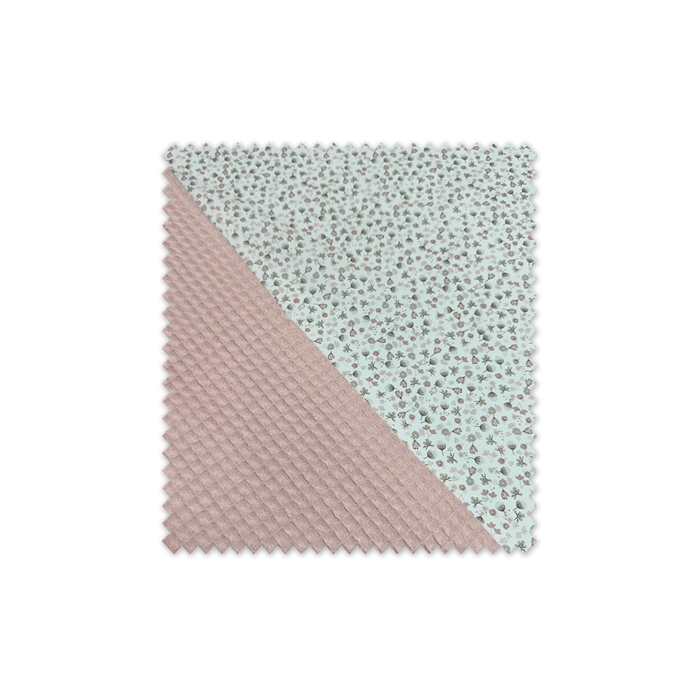tela waffle rosa bebé textura panal combinación infantil