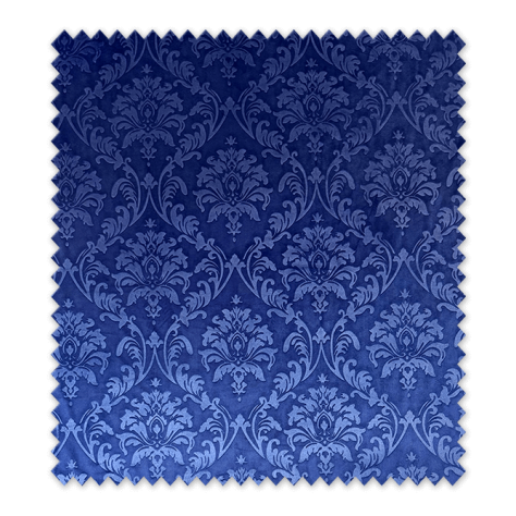 Tela de terciopelo gofrado azulón con relieve y brillo para confección y decoración