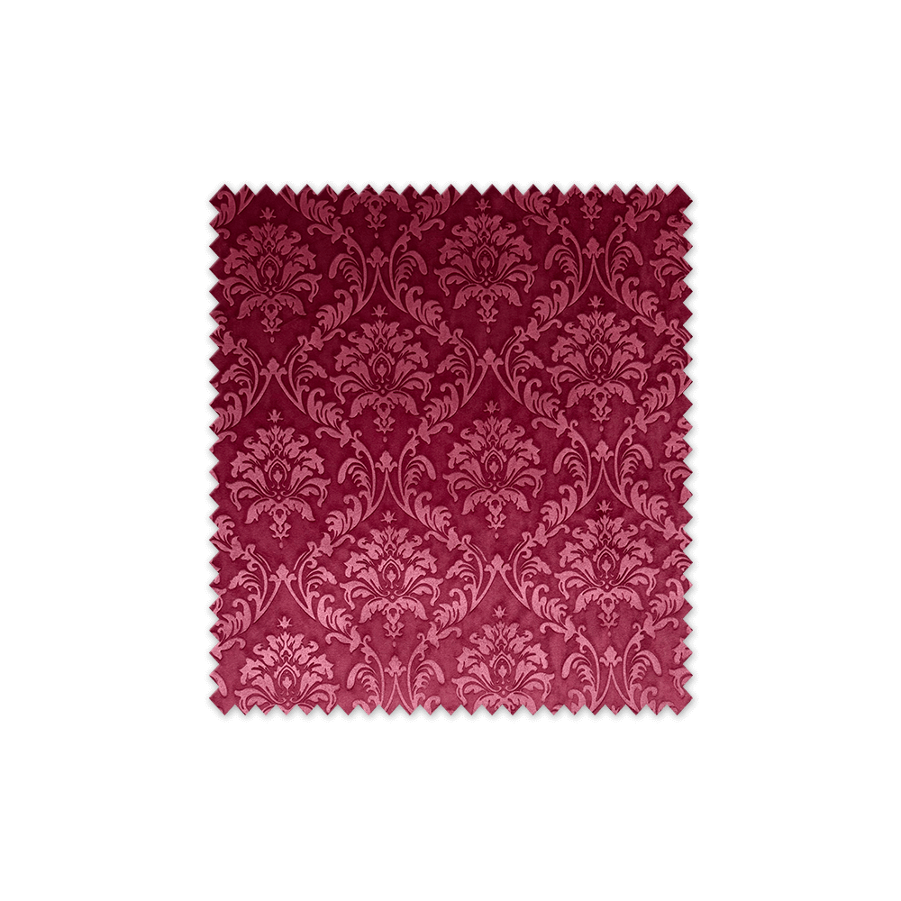 Tela de terciopelo gofrado rojo con relieve y brillo para disfraces y decoración