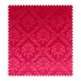 Tela de terciopelo gofrado rojo con relieve y brillo intenso