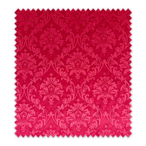 Tela de terciopelo gofrado rojo con relieve y brillo intenso