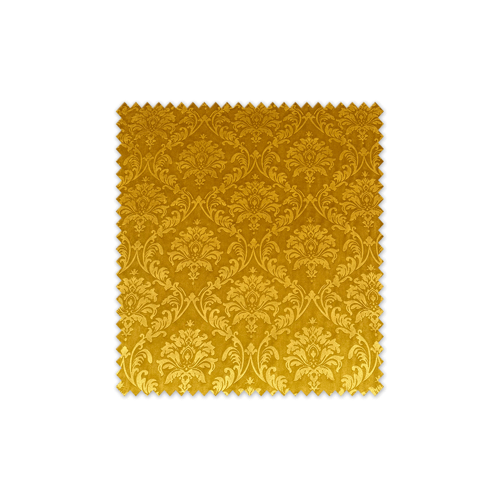 Tela de terciopelo gofrado mostaza con relieve decorativo al mejor precio