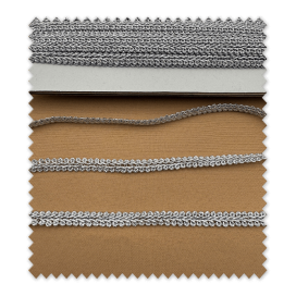 Rollo pasamanería brillo plata doble cordón paralelo 25 metros