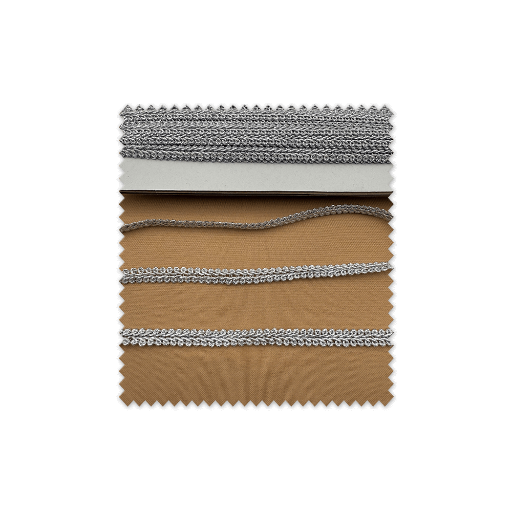 Rollo pasamanería brillo plata doble cordón paralelo 25 metros