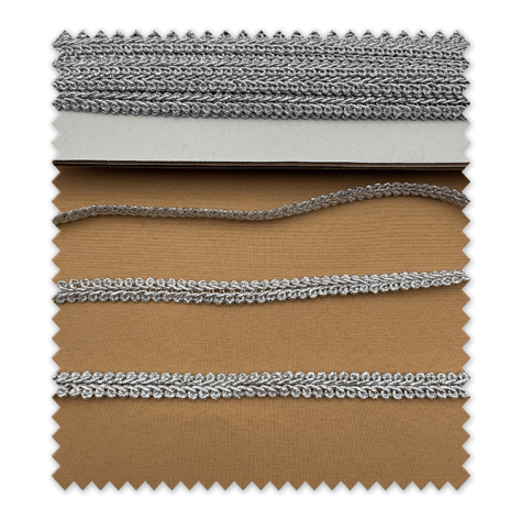 Rollo pasamanería brillo plata doble cordón paralelo 25 metros