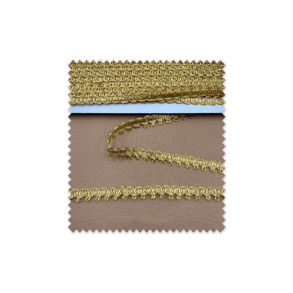 Rollo pasamanería ondas extra oro con brillo 25 metros