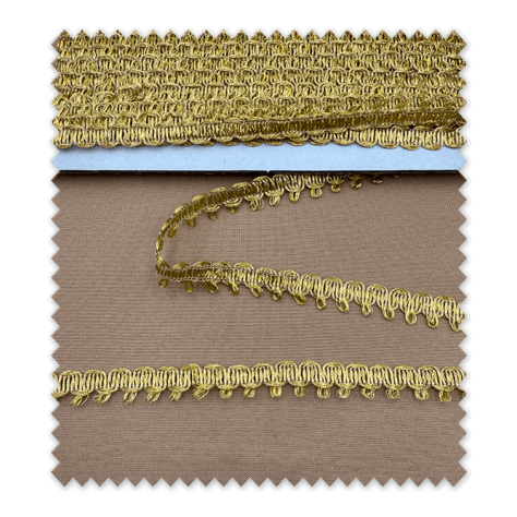 Rollo pasamanería ondas extra oro con brillo 25 metros