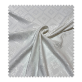 Tejido resistente para manteles con dibujo geométrico blanco