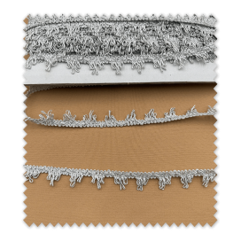 pasamanería brillo plata diseño cascadas rollo 25 metros