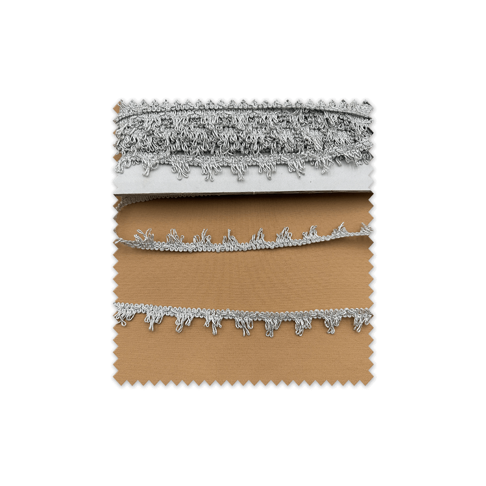 pasamanería brillo plata diseño cascadas rollo 25 metros