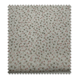 Detalle tejido popelín floral rosa y gris para costura infantil