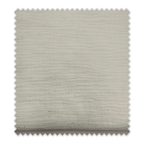 Retal doble gasa blanca con motitas lurex plata tejido suave