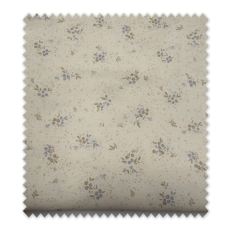 retal viella algodón orgánico flores azul fondo beige