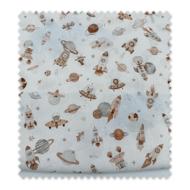 retal tela algodon universo infantil marrón