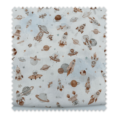 retal tela algodon universo infantil marrón