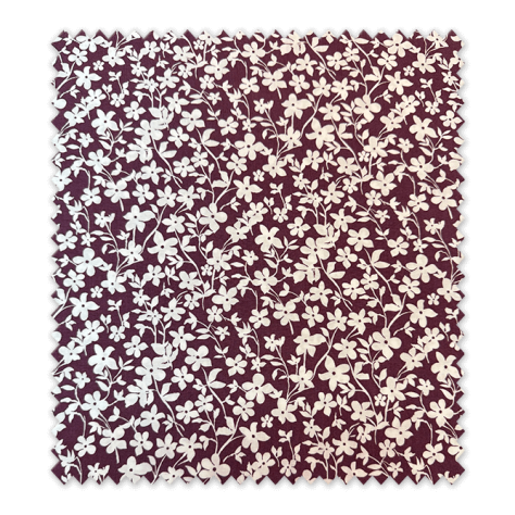 tela viscosa morada flores blancas fluida al mejor precio