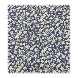 tela viscosa fondo azul jeans estampado flores