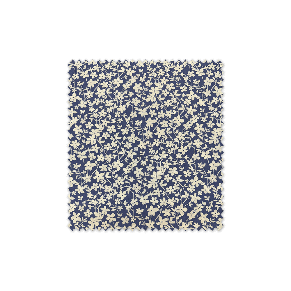 tela viscosa fondo azul jeans estampado flores