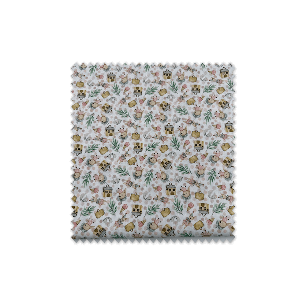 retal popelin ositos casitas pequeño algodón