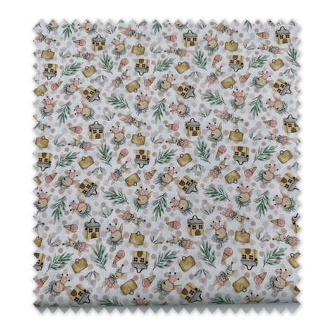retal popelin ositos casitas pequeño algodón