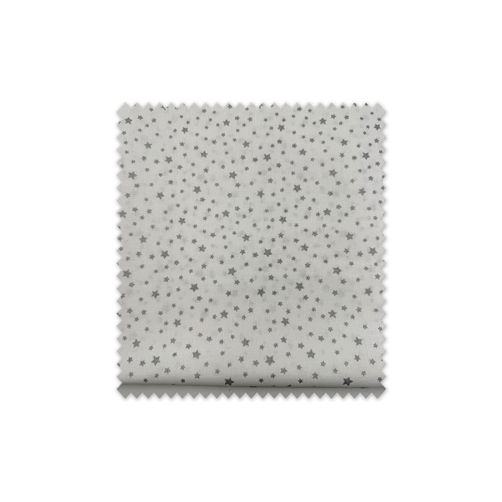Tela Retal 0,55m Algodón 100% Estrellas Brillo plata especial