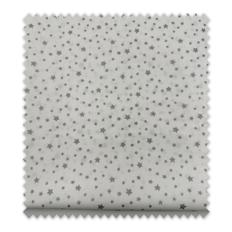 Tela Retal 0,55m Algodón 100% Estrellas Brillo plata especial