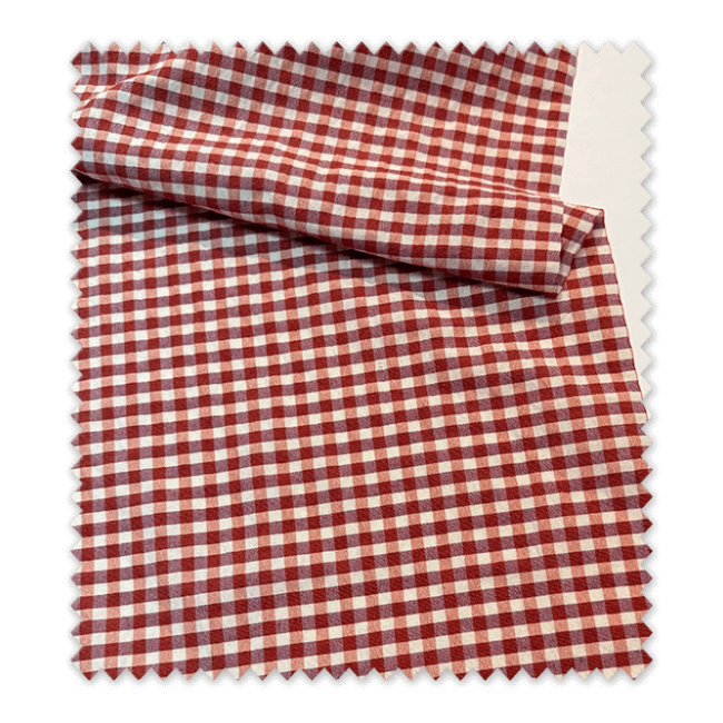 Comprar Tela Cuadro Vichy Teja y Mantequilla Seersucker | Algodón Bicolor Textura Arrugada