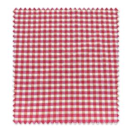 Tela cuadro vichy fucsia y mantequilla seersucker textura arrugada