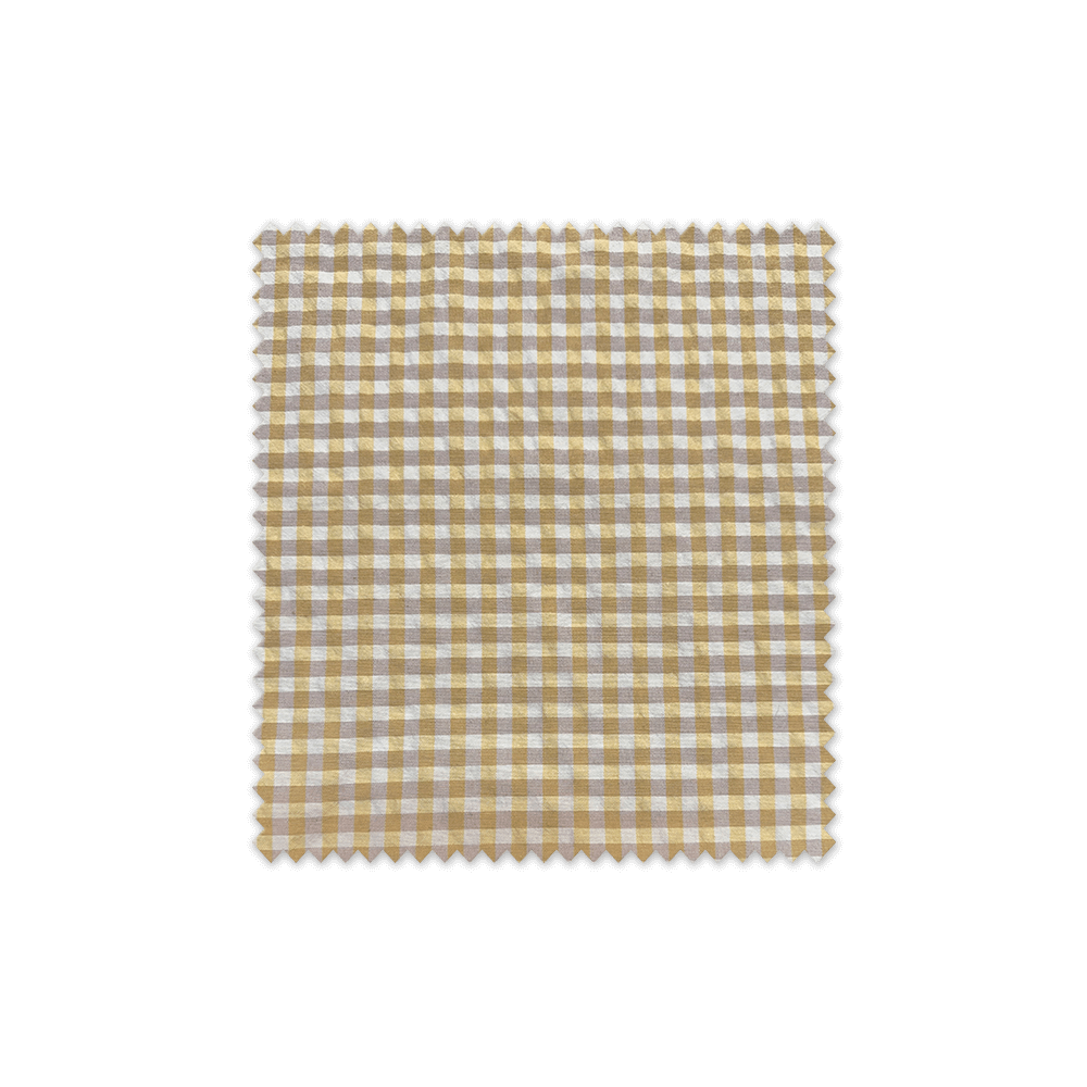 Comprar Tela Vichy Amarillo y Topo Seersucker | Tejido Bicolor Fresco y Ligero