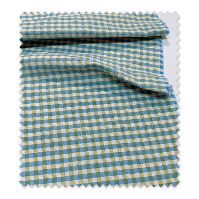 Comprar Cuadro Vichy Seersucker Pistacho y Azul | Venta de telas Online