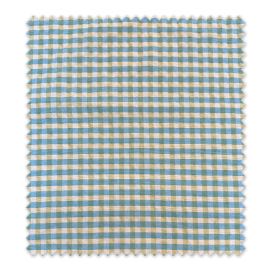 Tela de cuadros de vichy bicolor color azul y pistacho por metros al mejor precio.