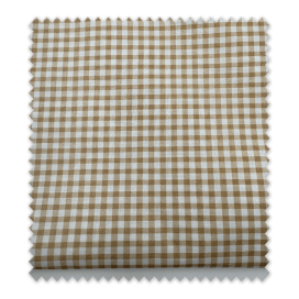 Tela popelín vichy beige cuadros pequeños en retal